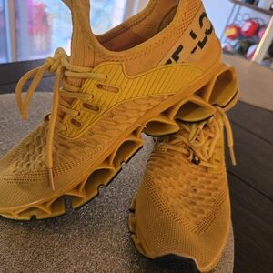 Yellow Performance Knit Running Sneakers